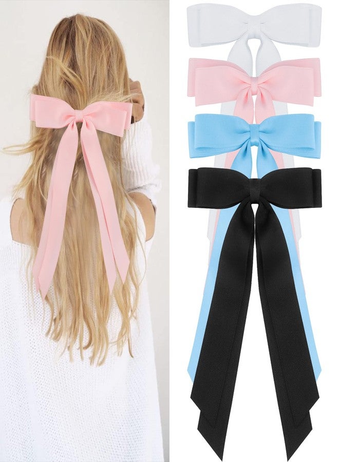Canitor Hair Bows for Girls Cute Hair Accessories for Women Hair Ribbons Hair Clips Preppy Tween Teen Girl Gifts Trendy Stuff Black White Blue Pink Stocking Stuffers for Christmas - Image 1